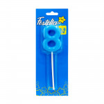 VELA NUMERO 4.5CM AZUL #8 (CJX50)