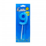 VELA NUMERO 4.5CM AZUL #9 (CJX50)
