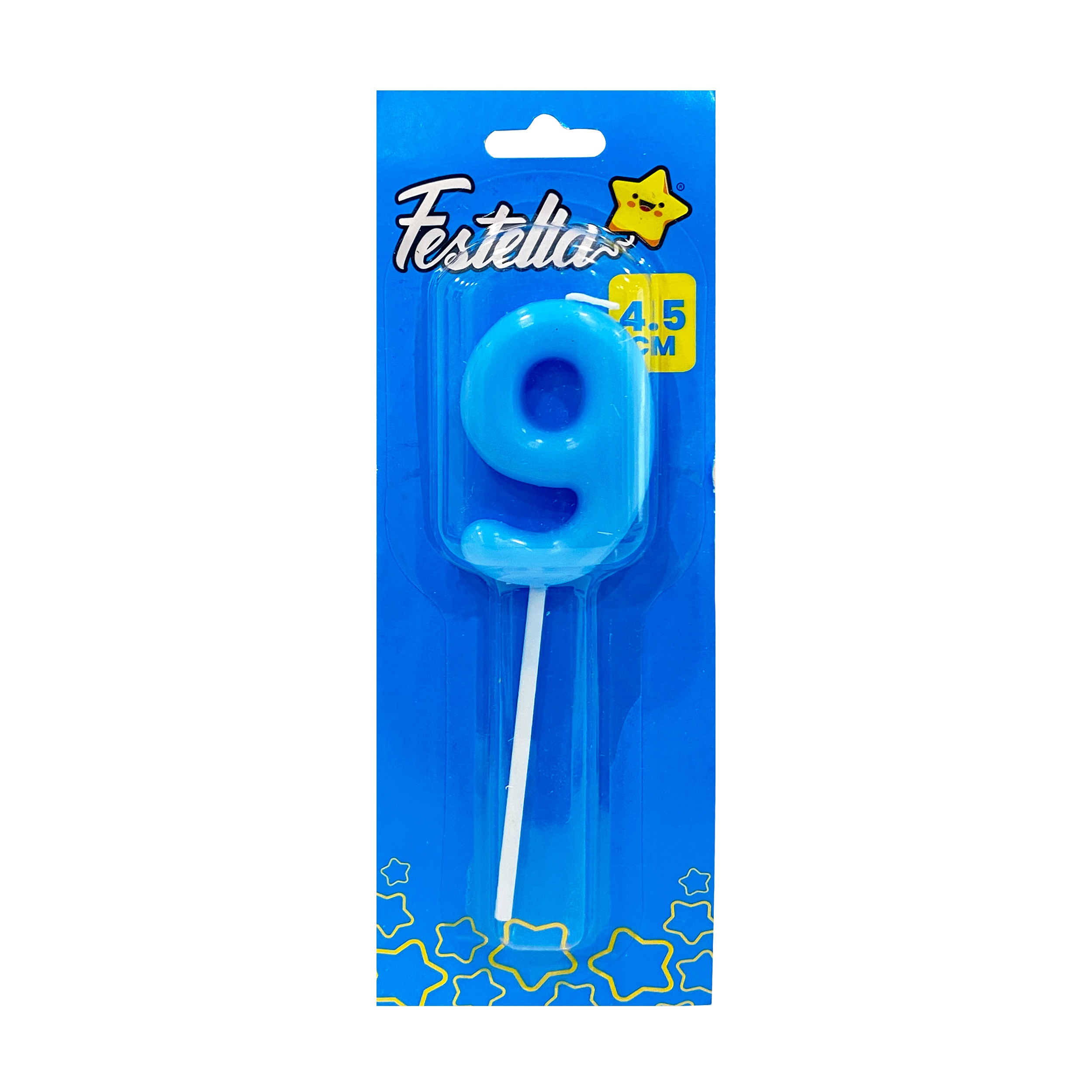 VELA NUMERO 4.5CM AZUL #9 (CJX50)