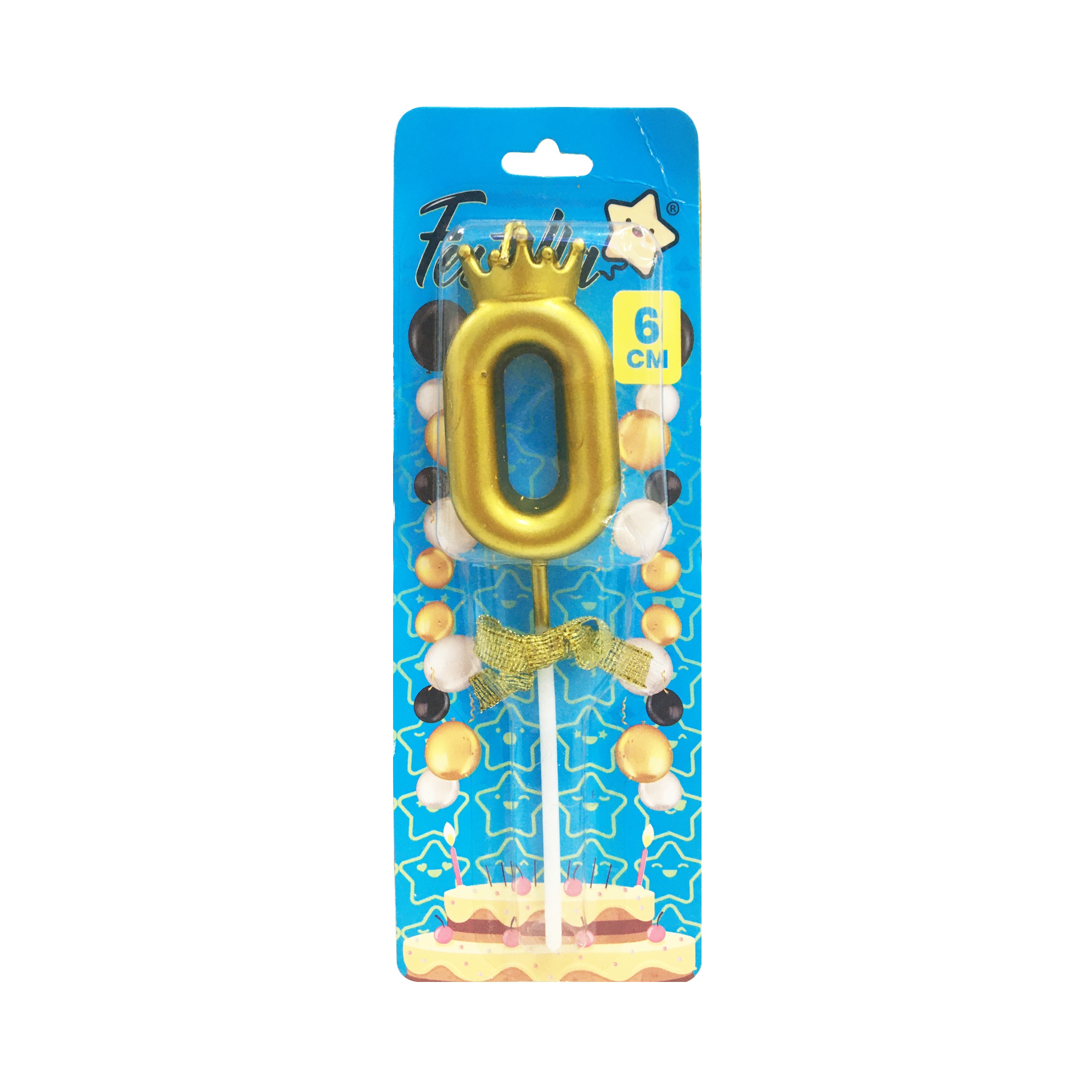 VELA NUMERO 6CM DORADA #0 (CJX48)