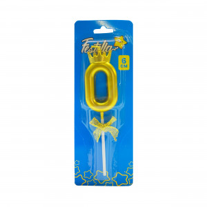 VELA NUMERO 6CM DORADA #0 (CJX48)