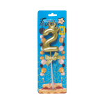 VELA NUMERO 6CM DORADA #2 (CJX48)