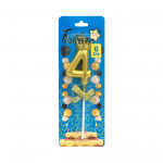 VELA NUMERO 6CM DORADA #4 (CJX48)