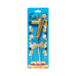 VELA NUMERO 6CM DORADA #7 (CJX48)