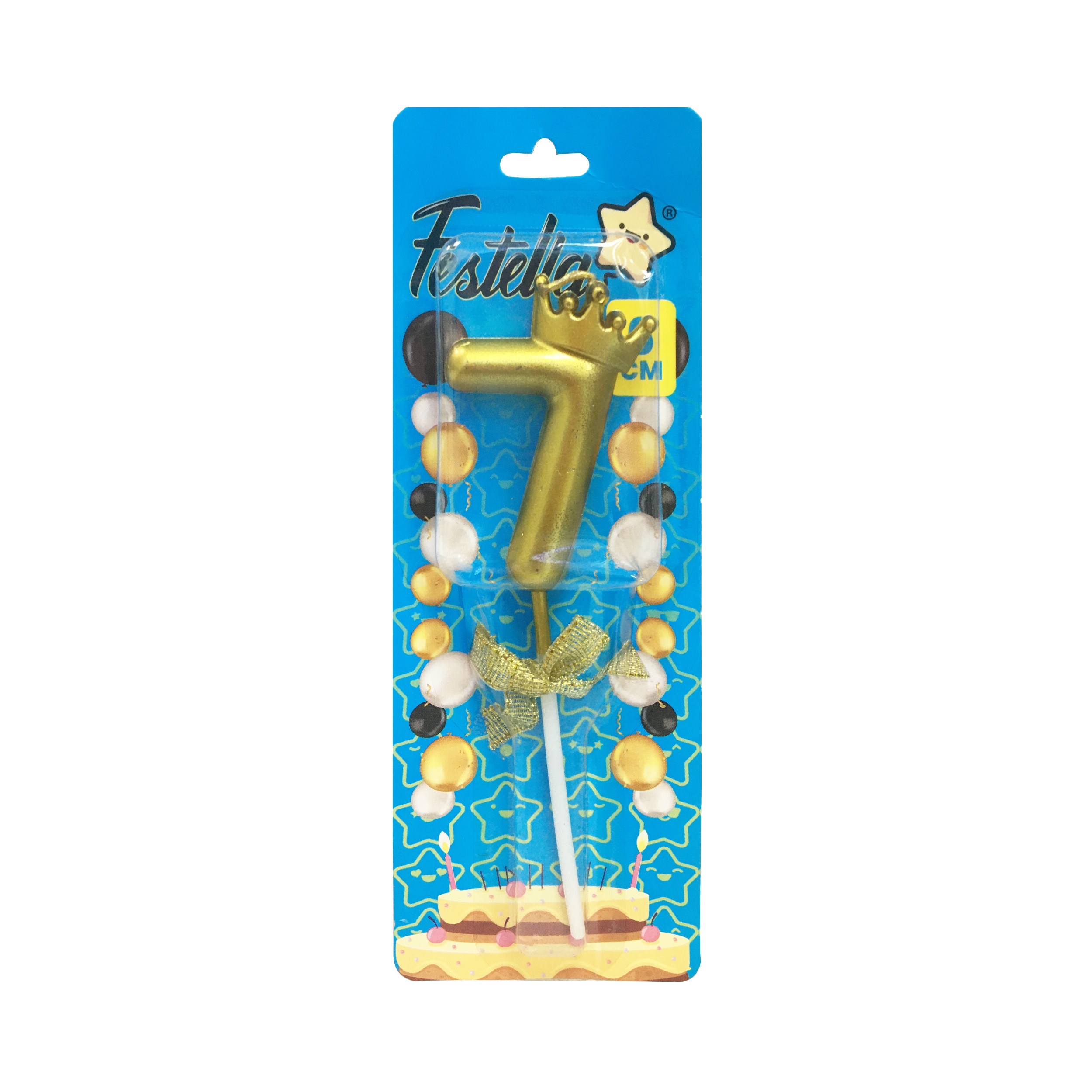 VELA NUMERO 6CM DORADA #7 (CJX48)