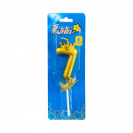 VELA NUMERO 6CM DORADA #7 (CJX48)