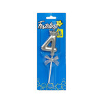 VELA NUMERO 6CM PLATEADA #4 (CJX48)
