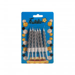 VELA PLATEADA X6 EN BLISTER (CJX100)