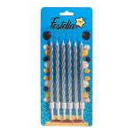 VELA PLATEADA X6 EN BLISTER (CJX24)