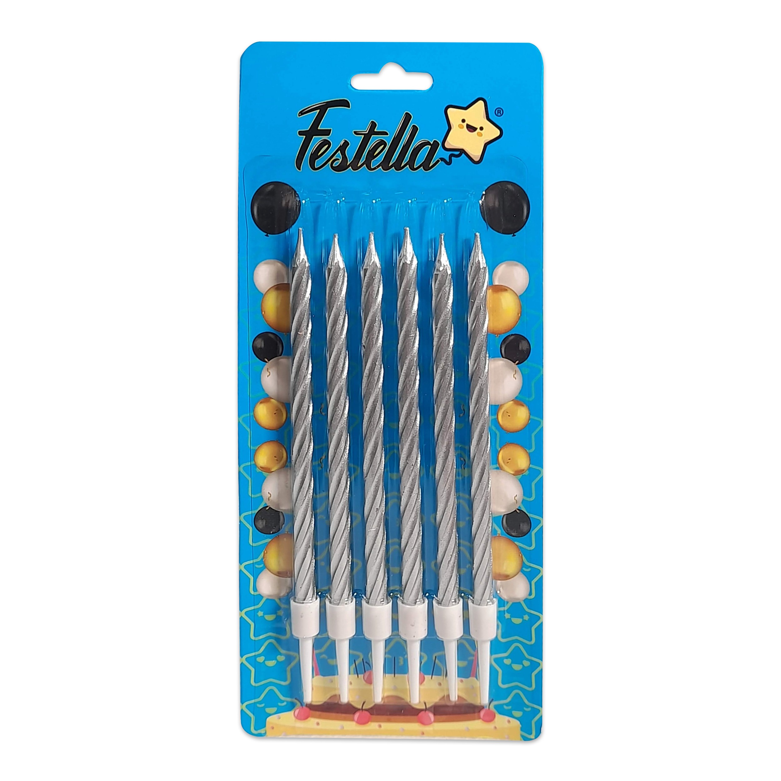 VELA PLATEADA X6 EN BLISTER (CJX24)