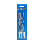 VELA X6 PLATEADA EN BLISTER 12.5CM (CJX100)