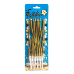 VELA X12 DORADA METALIZADA EN BLISTER 10CM (CJX24)