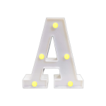 LAMPARA DE LETRA A 16CM FONDO BLANCO LUZ CALIDA