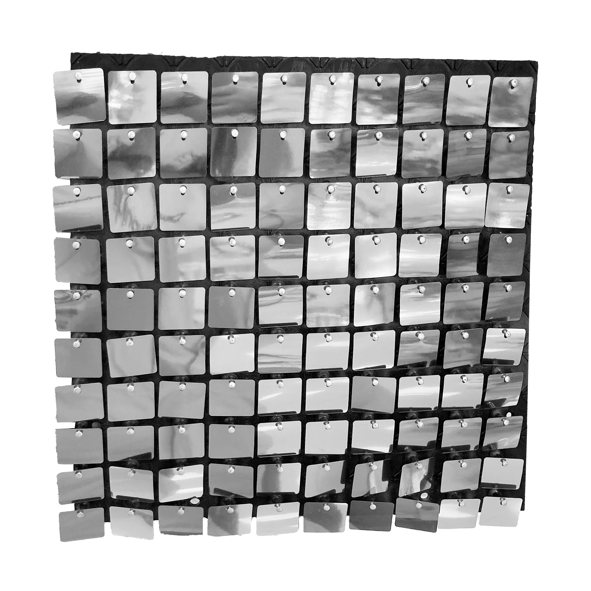 CORTINA PANEL DE CUADROS PLATEADA 30*30CM