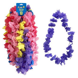 COLLAR HAWAIANO DOBLE HOJA PARA FIESTA (CRTX12) (PQTX24)