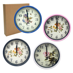 RELOJ DE PARED REDONDO FLORES