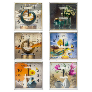 RELOJ DE PARED CUADRADO MOTIVOS