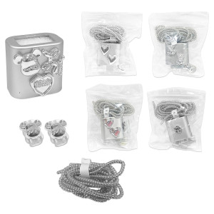 PROTECTOR MOTIVOS PLATEADO PARA CARGADOR (PQTX10)