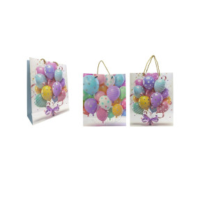 BOLSA DE REGALO MD ESTAMPADO GLOBOS COLORES DK-4488-1