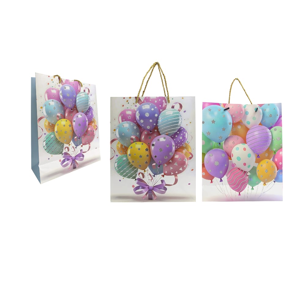 BOLSA DE REGALO GD ESTAMPADO GLOBOS COLORES DK-4488-2